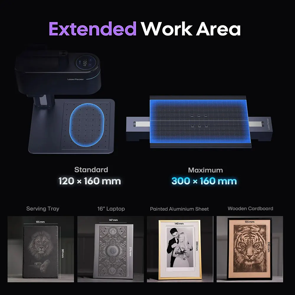 LASERPECKER 4 LP4 Laser Engraving Machine for All Material Dual Light Laser Engraver Portable for Metal Wood Plastic Carving