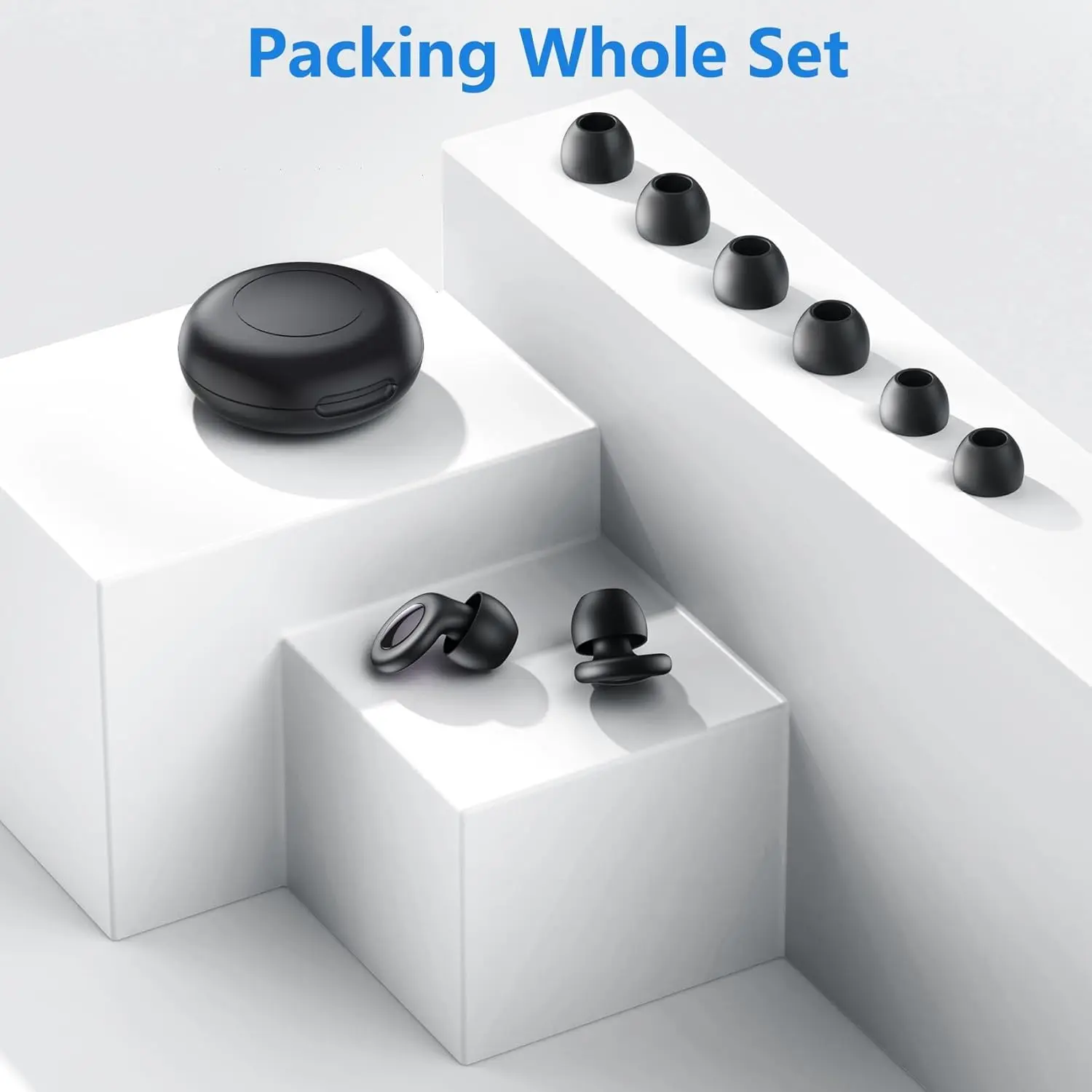 Tapones para los oídos para dormir, tapones para los oídos de silicona con cancelación de ruido de 25dB para conciertos, viajes, estudio, enfoque, protección para los oídos reutilizable