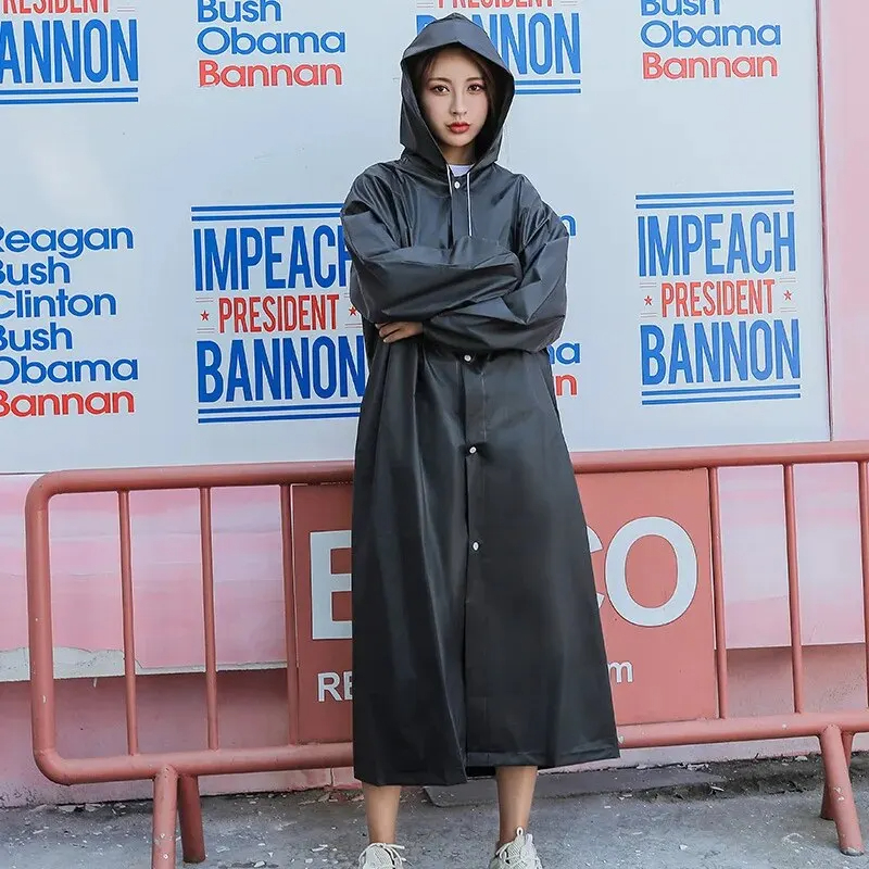 Hohe Qualität 1 stück EVA Unisex Regenmantel Verdickt Regenmantel Frauen Wasserdicht Männer Schwarz Camping Wasserdichte Regenbekleidung Anzug