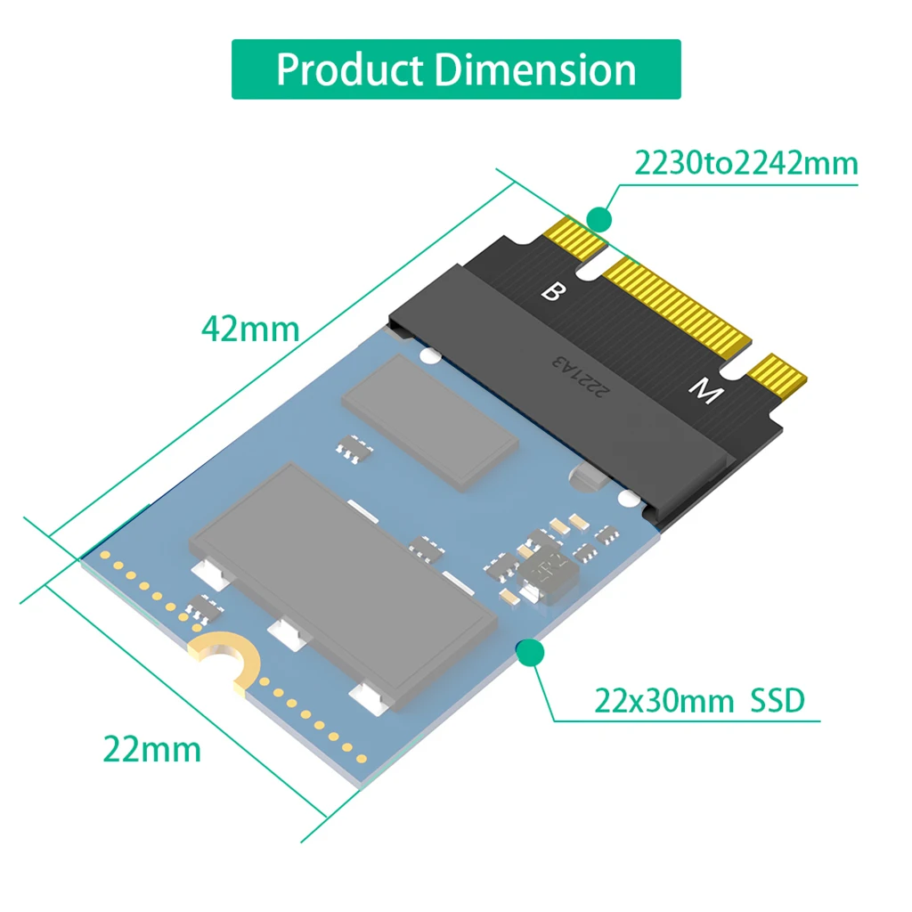 Конвертер адаптера расширения M.2 для NVME M-Key / M2 SATA B+M Key 2230–2242, для ThinkPad X270 X280 T470 T480 L480 T580
