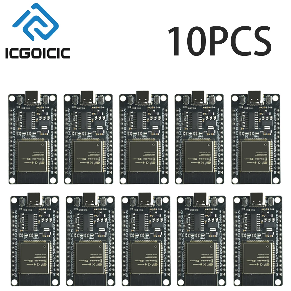 1-10 pces esp32 placa de desenvolvimento TYPE-C usb ch340c wifi + bluetooth ultra-baixo consumo de energia duplo núcleo ESP32-DevKitC32 ESP-WROOM