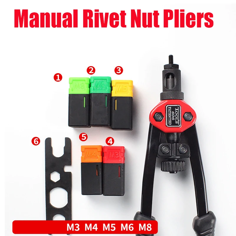 Riveter Súng Phần Ren Mandrel Thay Thế Cho Tay Đai Ốc Đinh Tán Hệ Mét Với M3-M8 M3, M4, M5, m6, M8 Kìm Đầu Đinh Tán Công Cụ