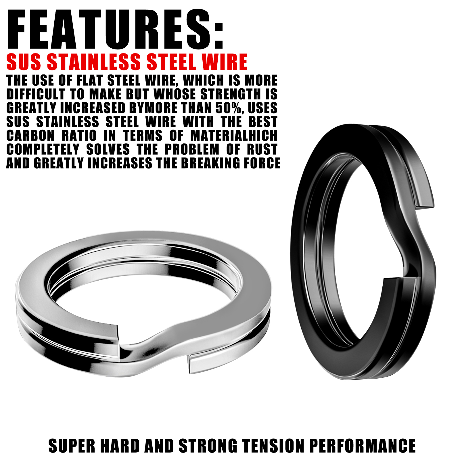 100pcs Fishing Split Rings Stainless Steel 3.5-12MM High Quality Strengthen Double Circle Round Snap Pesca Accessories