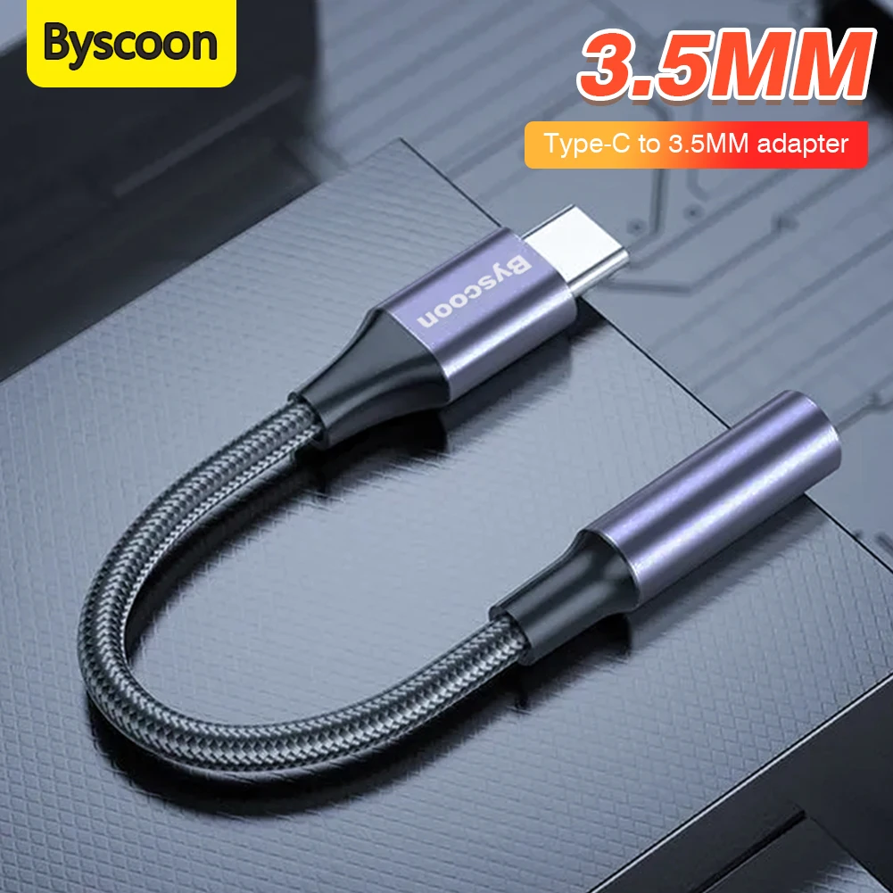 Byscoon USB type C à 3,5 mm adaptateur auxiliaire type C 3 5 Jack câble audio pour Samsung Galaxy s22 s21 S20 Fe ultra note 20 10 plus