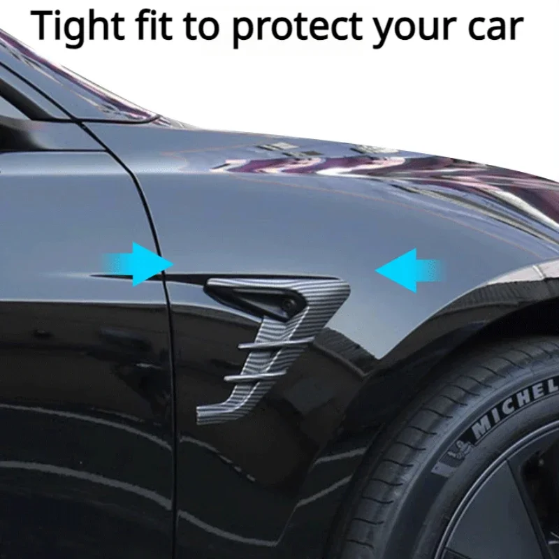 Side Camera Cover for Tesla Model Y/3+ Highland 2024 Leaf Board Camera Protective Cover Thunder Side Sign Decoration Accessories