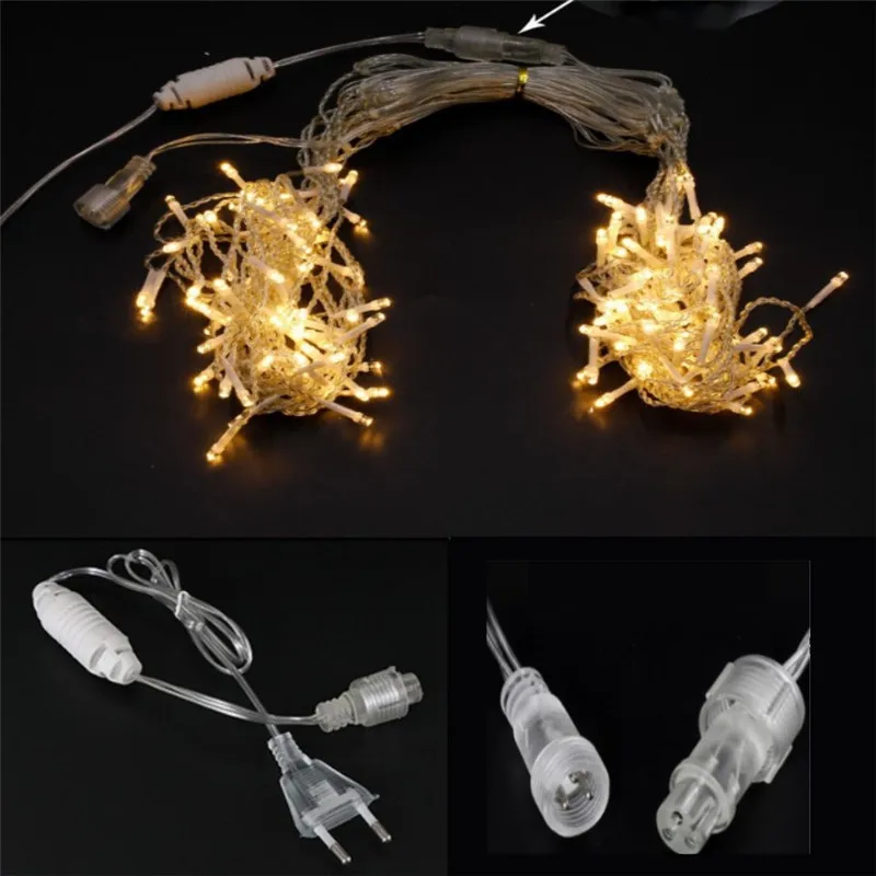 EU Plug with Steady on Controller Use for Icicle Curtain Lights Waterproof Extended Line 3M/5M