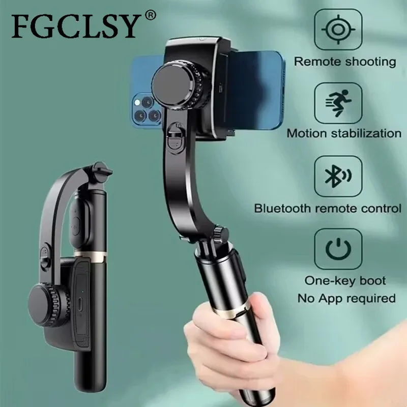 FGCLSY 2024 AI estabilizador de vídeo Bluetooth selfie stick trípode estabilizador de cardán para teléfono inteligente soporte de disparo vertical en vivo