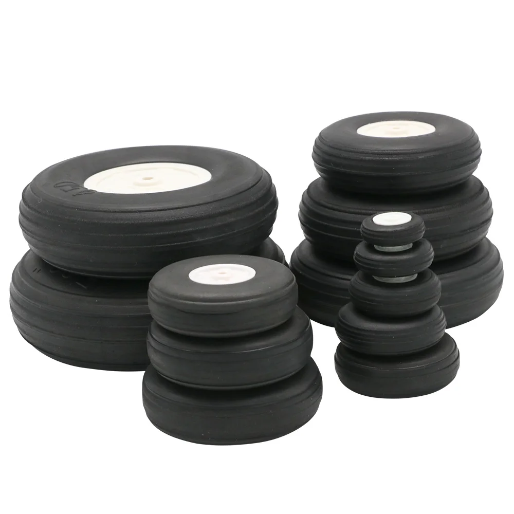 2 unids/lote rueda de goma de alta elasticidad para avión de ala fija Rc (diámetro 25/32/45/50/55/64/70/76MM) lata para neumáticos de Robot DIY