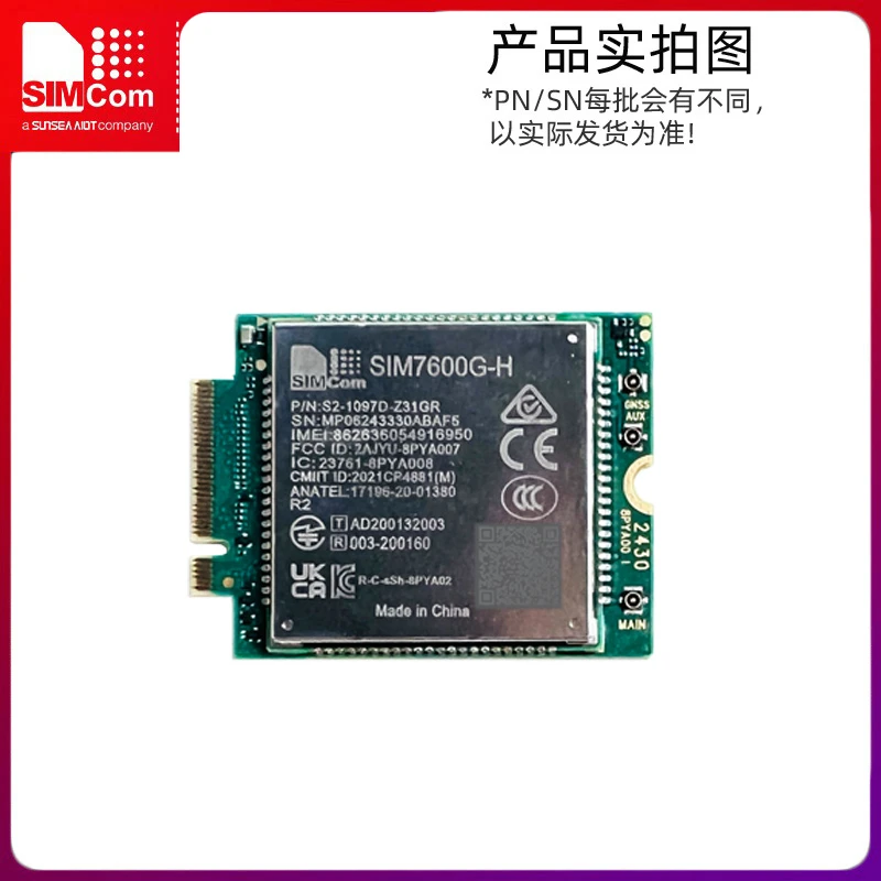 O pacote SIM7600G-H-M2 do módulo de comunicação SIMCOM 4g suporta posicionamento GPS e está disponível globalmente