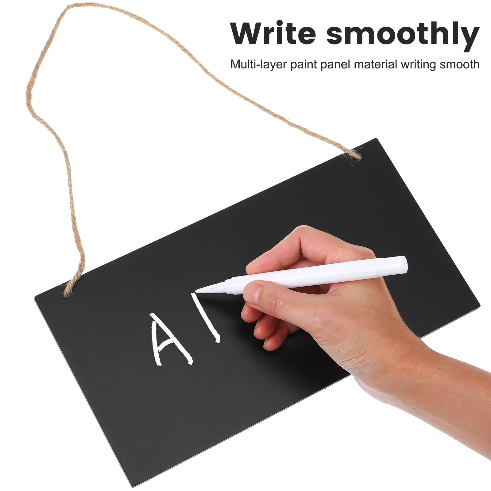 Rectangle Erasable Blackboards Hanging Board Chalkboards Display Restaurant Menu Place Card Material Rope Mini Signs