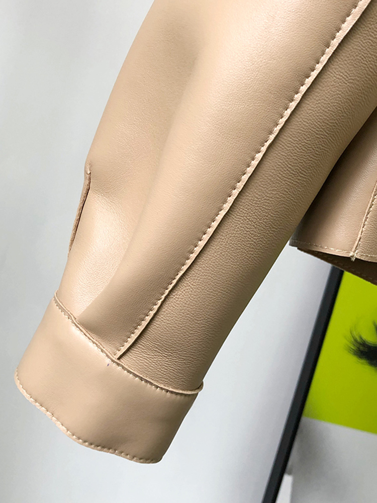 Ftlzz-女性のための柔らかい合成皮革のジャケット,新しい,春,秋,ファッショナブル,ルーズ,PU,ショートコート,シングルボタン,機関車,シック,アウター