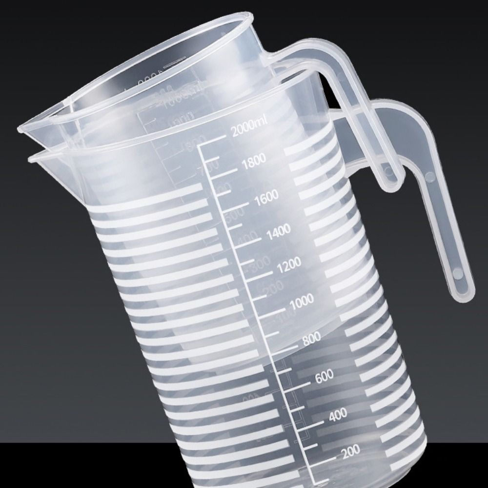 1PC Klar Graduierte Messbecher Skala Kunststoff Transparent Mischen Tasse Große Kapazität Mit Deckel Labor Becher Küche Backen