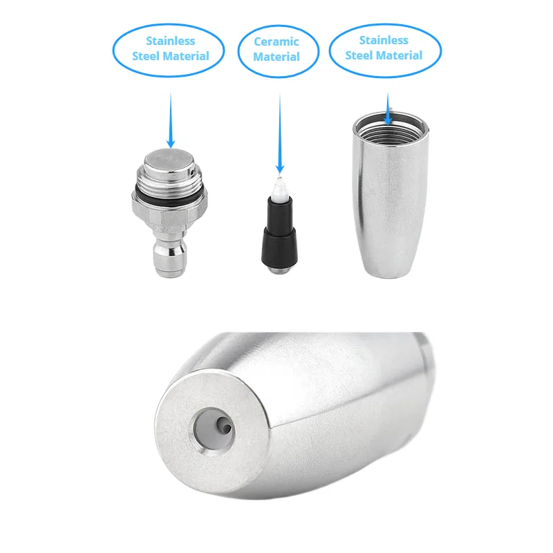 Stainless Steel 360° Swivel Pressure Washer Nozzle, Quick-Connect Lotus Spray Head for Tree Bark & Rust Removal