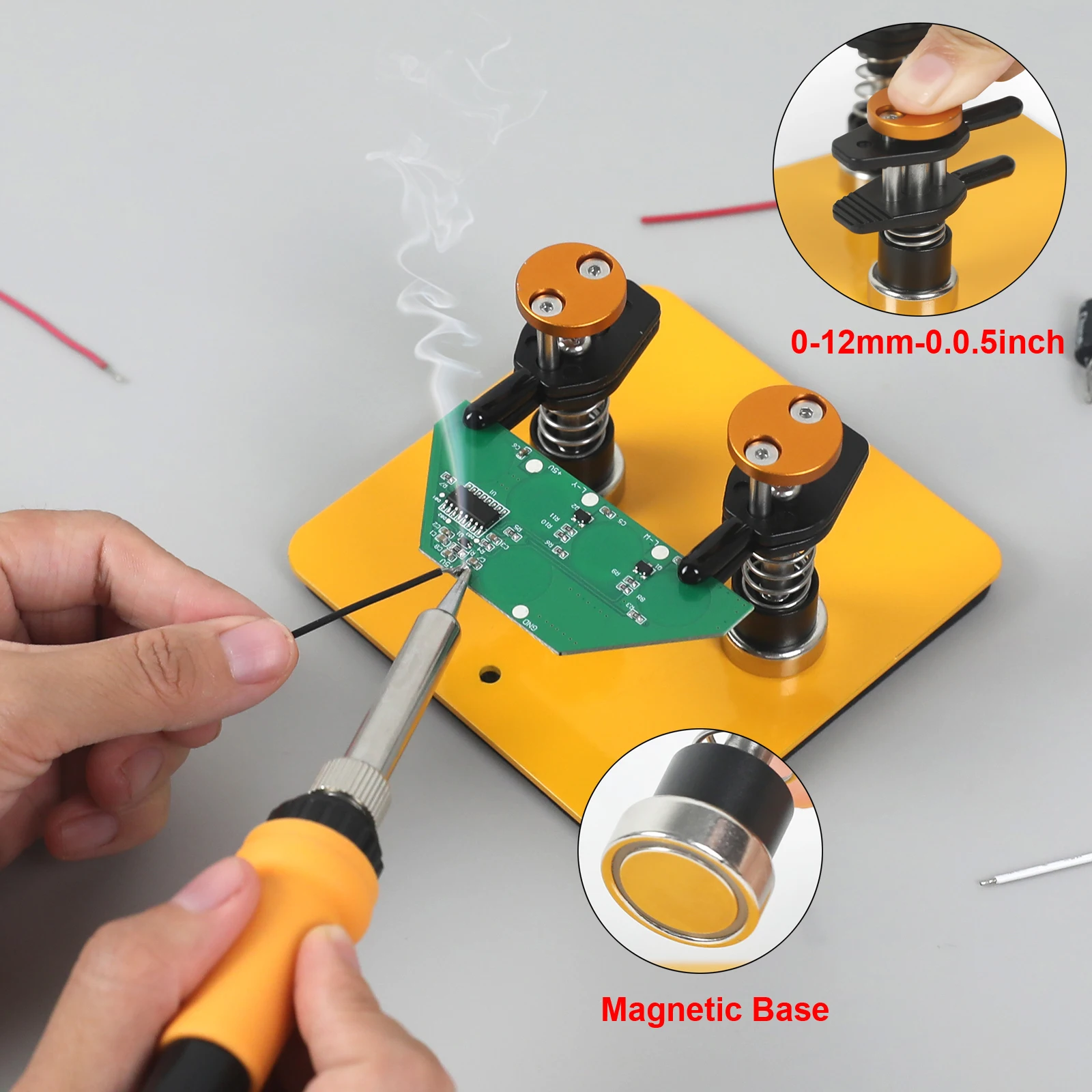 Toolour 磁気ヘルピングハンドはんだ付けツールプレス距離調整 PCB クリップはんだワイヤーホルダーはんだ付け/電子修理用