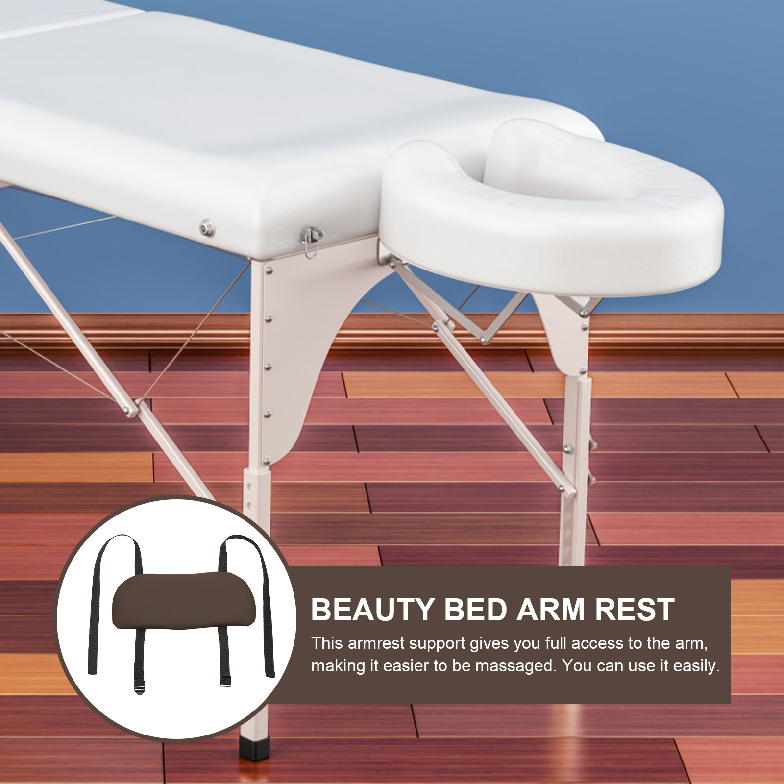 สีดําที่วางแขนสนับสนุนเตียงนวด Handrail ความงามตารางเครื่องมืออุปกรณ์สปาปฏิบัติที่เท้าแขนสําหรับนวดโต๊ะเตียง