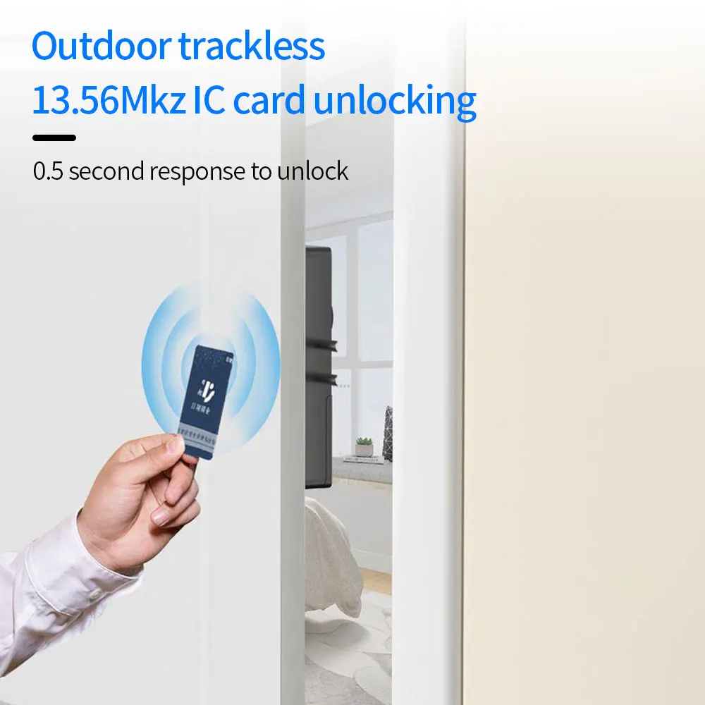 Cerradura Invisible para interiores con Bluetooth, aplicación inteligente Tuya, para puerta de madera, electrónica, tarjeta IC 13,56, compatible con puerta de enlace a Wifi