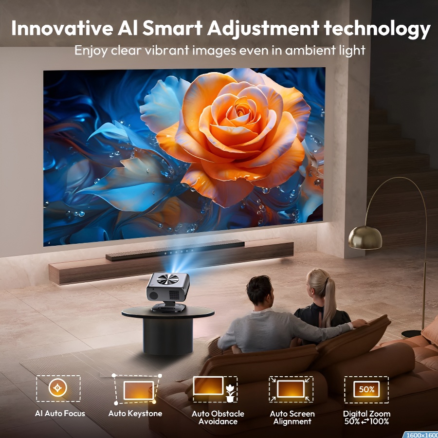 2025 M05 Android 12.0 Проектор 4k 64G AutoFocus Проектор Wifi6 BT5.3 Светодиодный проектор 8K Декодирование Домашний кинотеатр Проектор Beamer