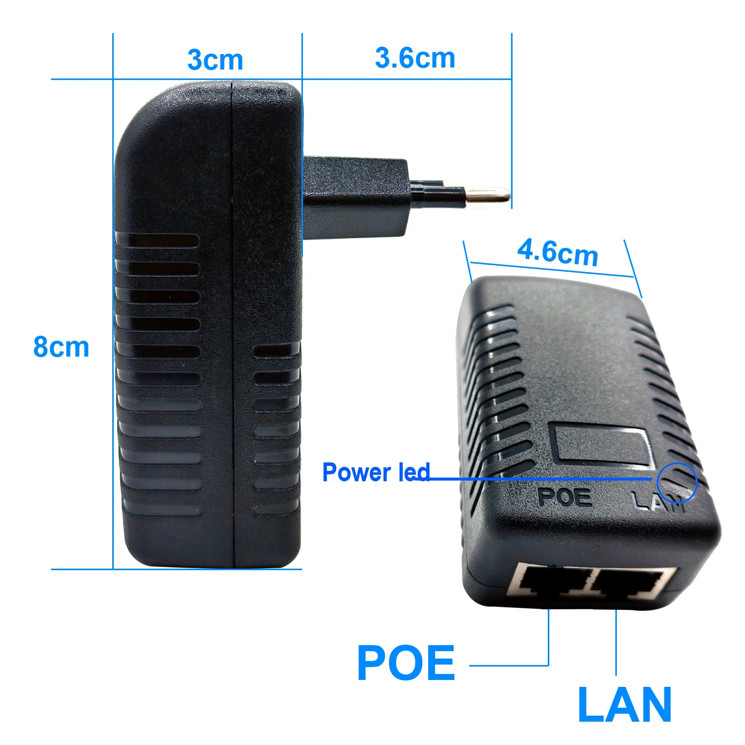 POE Power unterstützung 48V 0,5A EU Stecker Für IP Kamera Netzteil Ethernet Adapter Telefon AP JIENUO