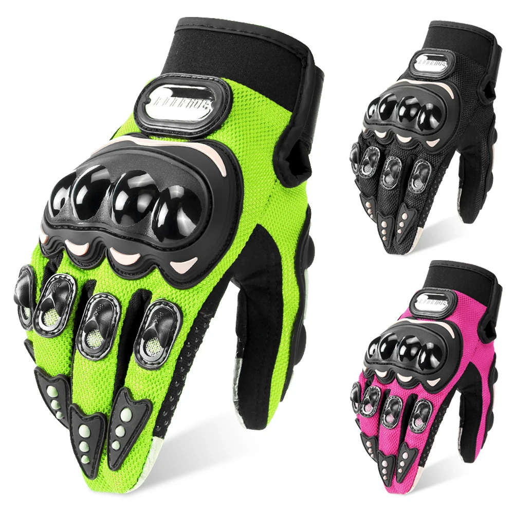 Nowe rękawice motocyklowe Oddychające rękawice motocyklowe z pełnym palcem Guantes Motocross Motorbike Breath Mesh Rękawice wyścigowe z ekranem dotykowym