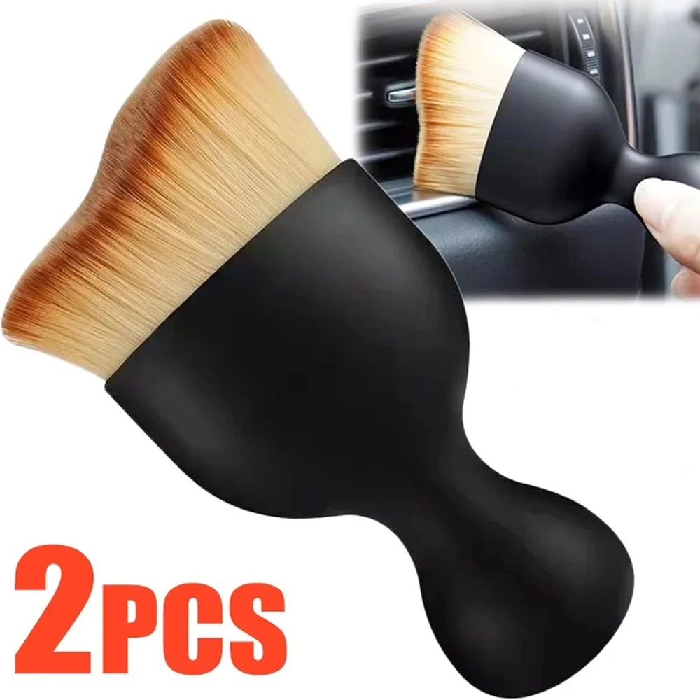 2 uds cepillo suave para barrer el polvo Interior del coche herramienta de lavado del coche espacio del teclado cepillo para polvo del coche cepillo de limpieza de tendencia nuevo
