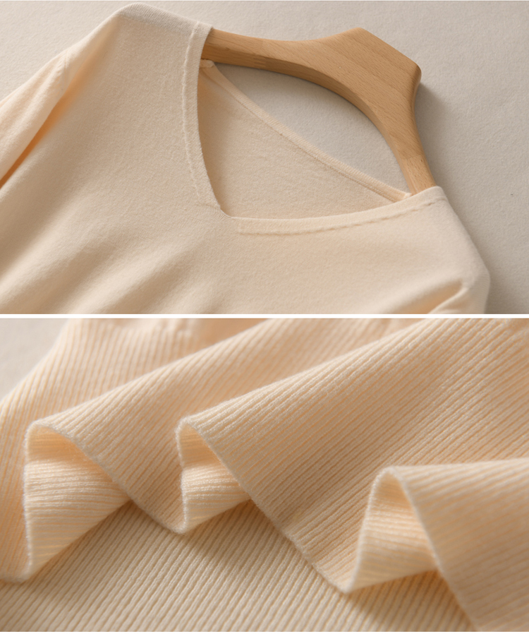 Yszwdblx blusas femininas primavera outono com decote em v pulôveres de malha solta camisa de fundo cashmere moda jumper sólido rosa camisola