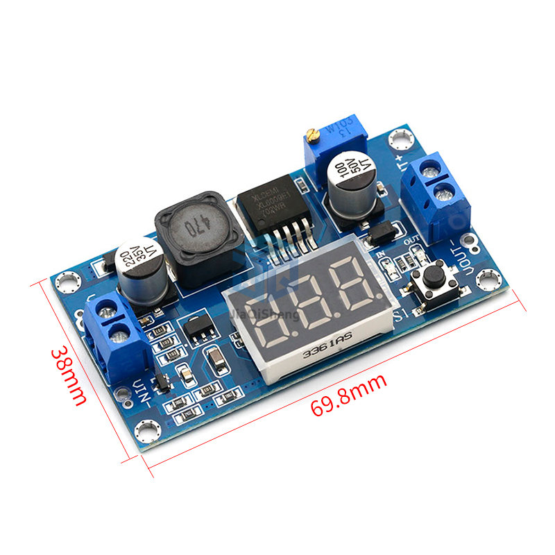 Módulo de fuente de alimentación de aumento Digital DC-DC XL6009, ajustable, 4,5-32V a 5-52V, regulador de voltaje con voltímetro LED