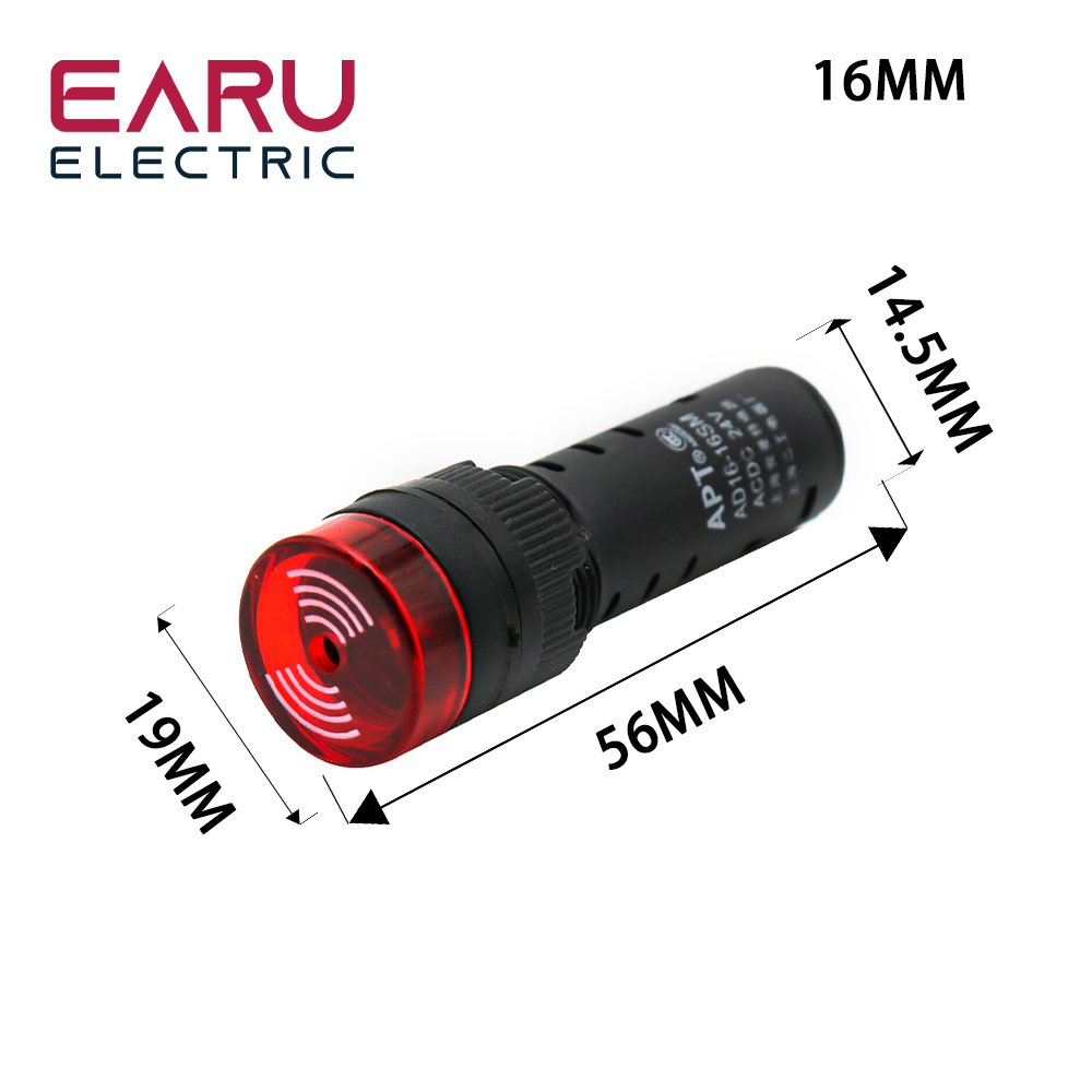 16mm 22mm AD16-22SM Panel Durchmesser 12V 24V 110V 220V Blitzsignal Licht Rote LED Aktive Summer Beep Alarm Anzeige Grün Schwarz
