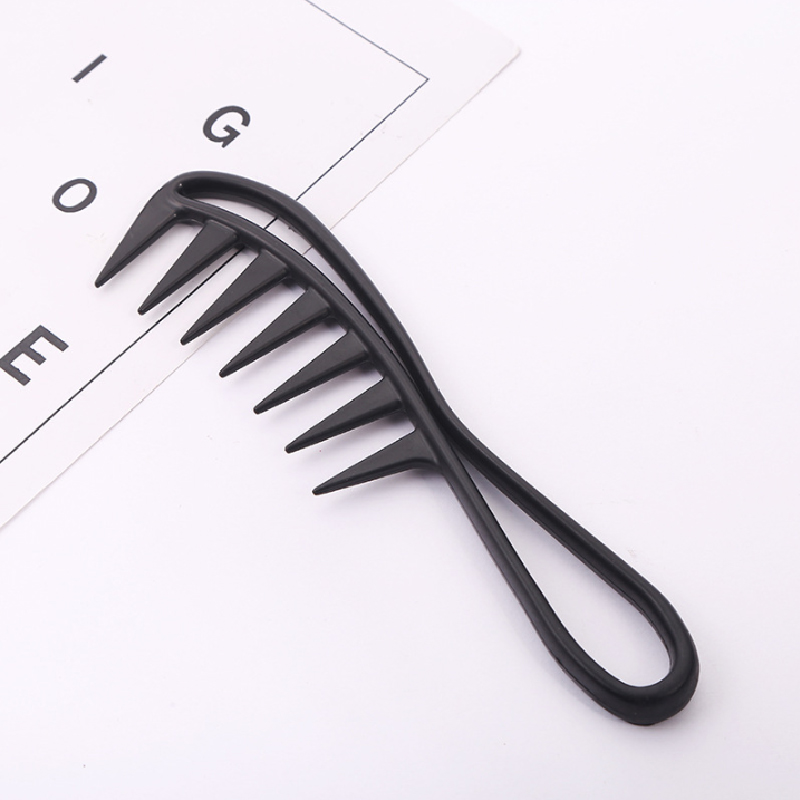 Peine de plástico de dientes anchos para cabello rizado, peine portátil antiestático para mujer, desenredante, peine de peluquería, masaje