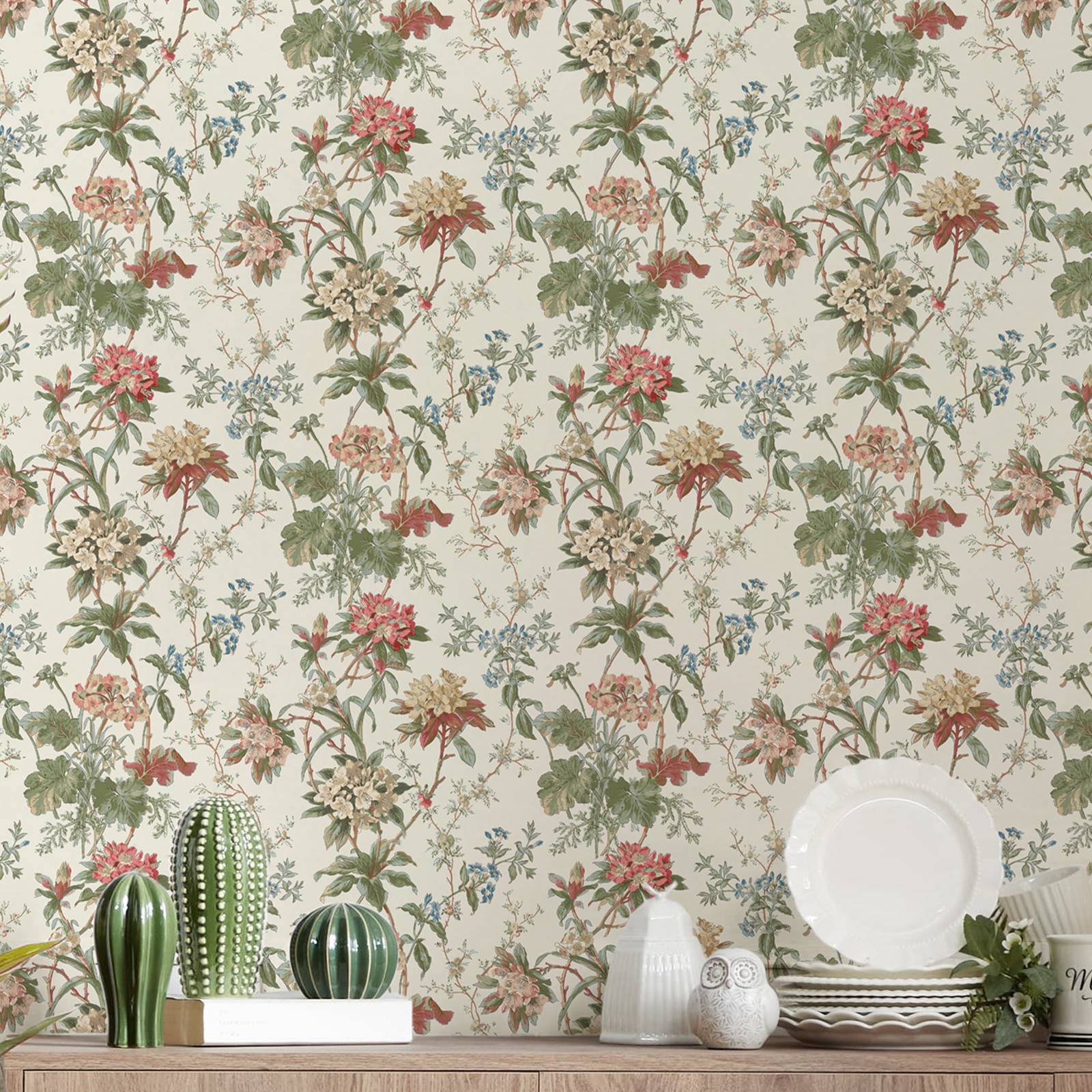 Papel de parede adesivo vintage, adesivos de parede florais pequenos, adesivo de decoração, design de folha verde para decoração de casa