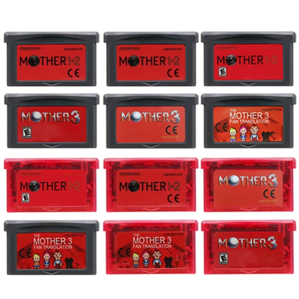 Cartucho de jogo gba série mãe, cartão de console de videogame de 32 bits mãe 1 2 3 eua/eur/esp/fra versão cinza vermelho escudo para gba nds