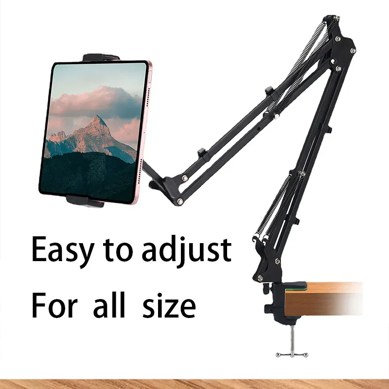 Suporte para Tablet Braço Longo Atualizado, Clipes De Suporte De Metal, Cama Mesa, Suporte Preguiçoso, Suporte Para iPad, Novo