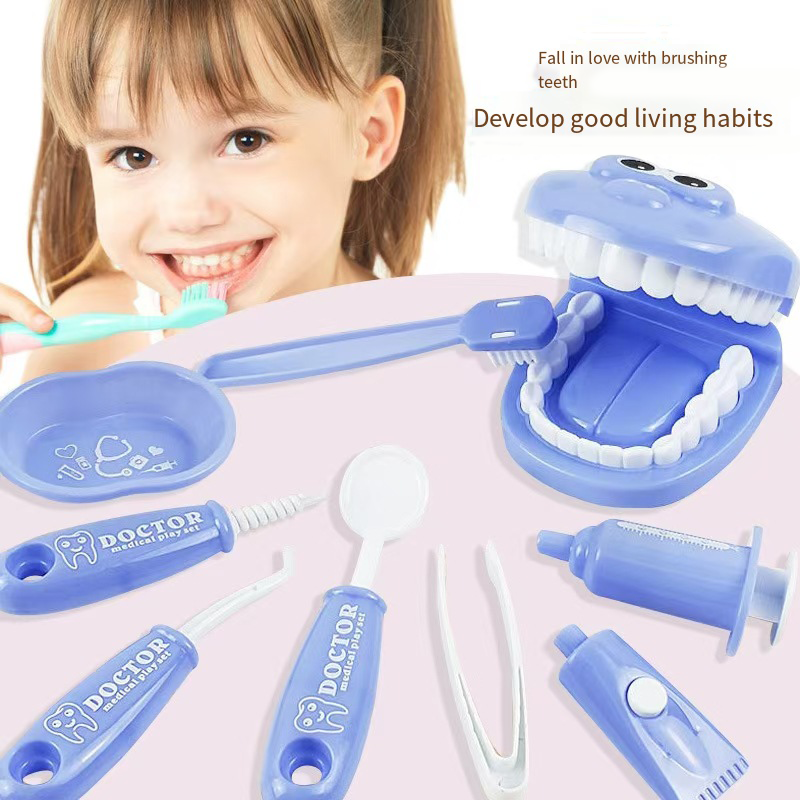 Early Education Toy Set Oral Brushing Practice Toy Little Doctor Injection Pretend Play for Girls and Boys