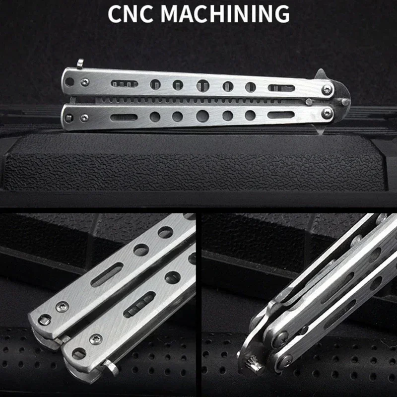 Pettine pieghevole in acciaio inossidabile pratica allenamento coltello a farfalla pettine barba baffi spazzola salone parrucchiere strumento per lo styling dei capelli