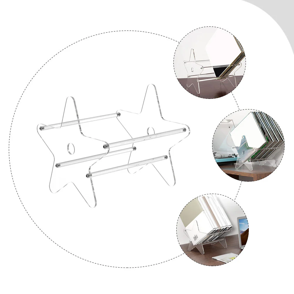 Acrylic Record Display Rack Large Capacity Bookshelf Storage ganizer Desktop Holder Album Stand Office Bookshelf