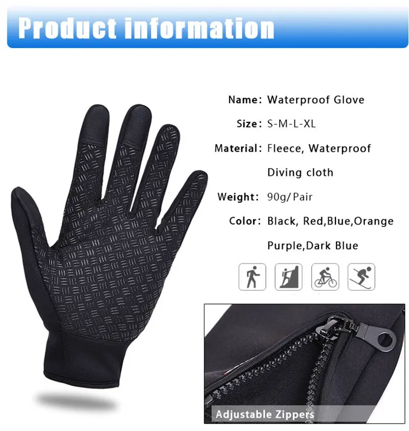 Guanti da sci afferrare guanti Touch Screen in velluto autunno e inverno caldo più velluto a prova di freddo impermeabile modello di equitazione all'aperto