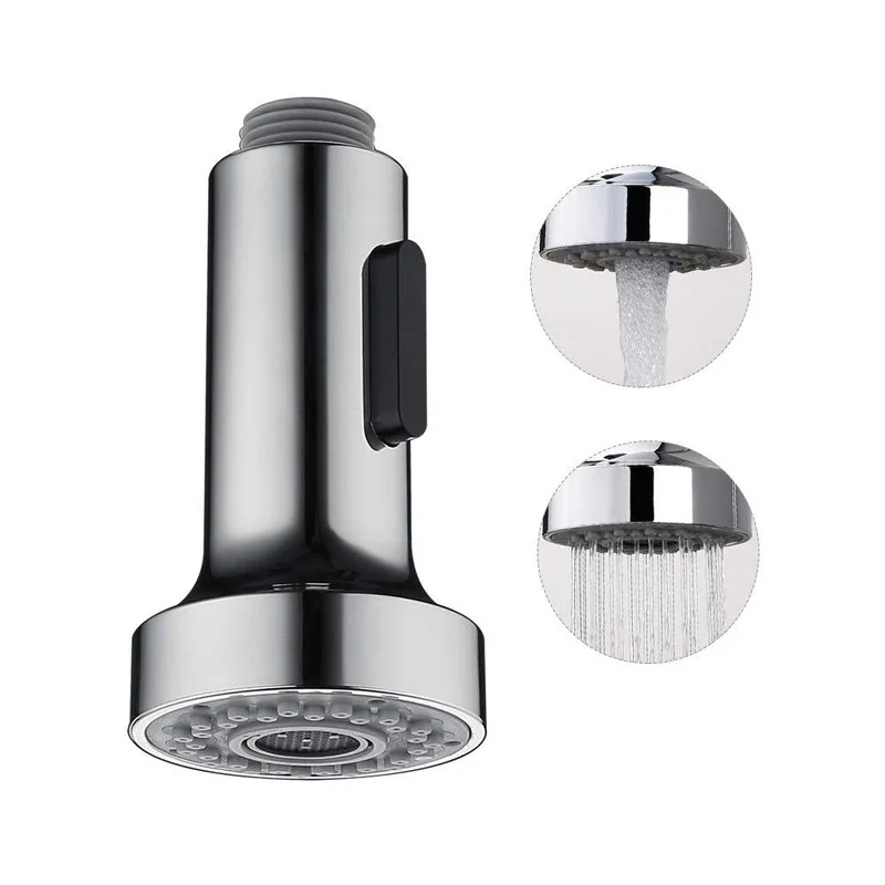 ABS Pull Out Spray Shower Head Sink Mixer Kitchen Spare Replacement Tap Sprayer Black Faucet Nozzle