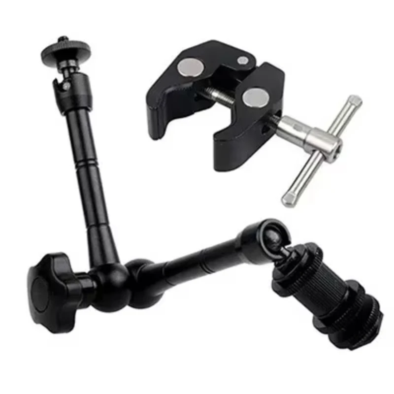 Super abrazadera de 7/11 pulgadas, brazo articulado mágico ajustable para montaje de Monitor, luz LED, cámara de vídeo LCD, cámara Flash DSLR