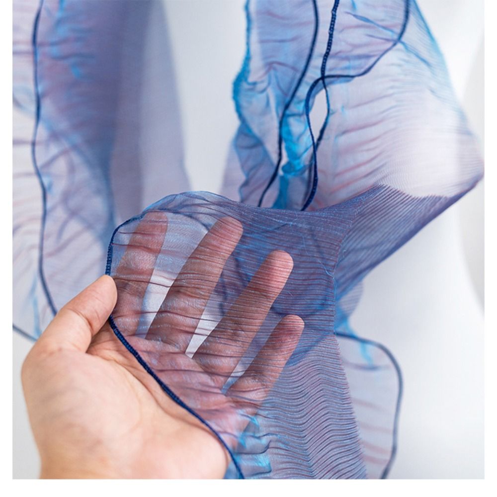 マーメイドカラーのプリーツレースリボン生地,衣類の供給,フリル,手工芸品,幅12cm,1ヤード,新品