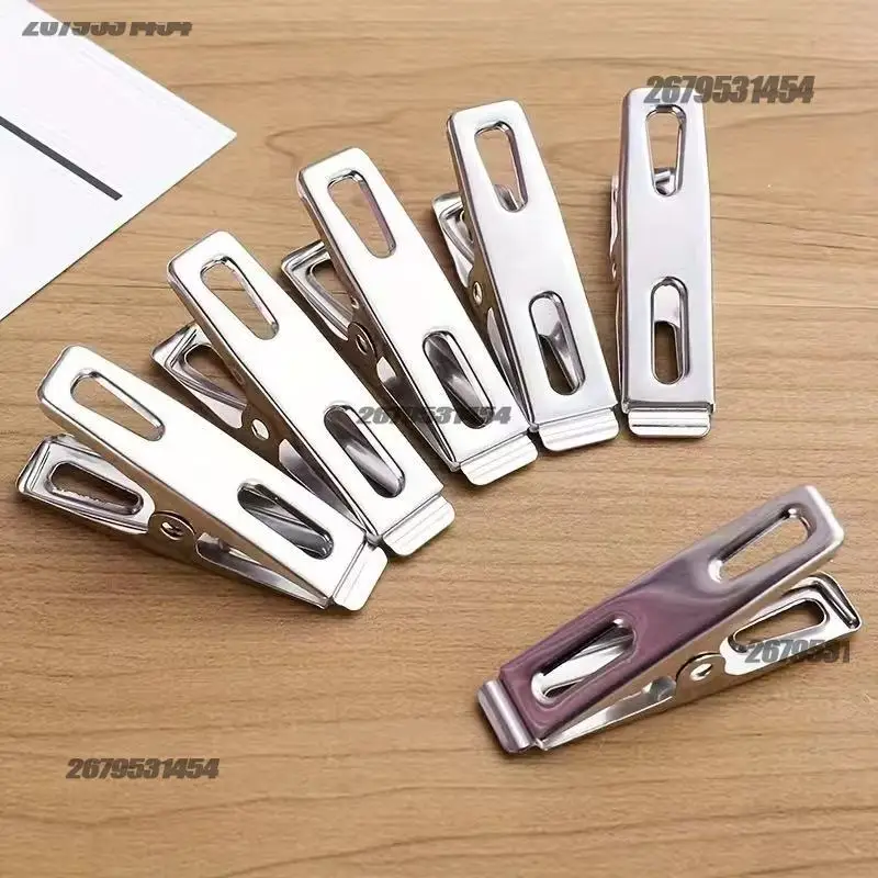 Mollette per bucato 20/40 pezzi Linea di lavaggio in acciaio inossidabile Perni per appendere Morsetti metallici antivento Clip antivento per calzino Bagno