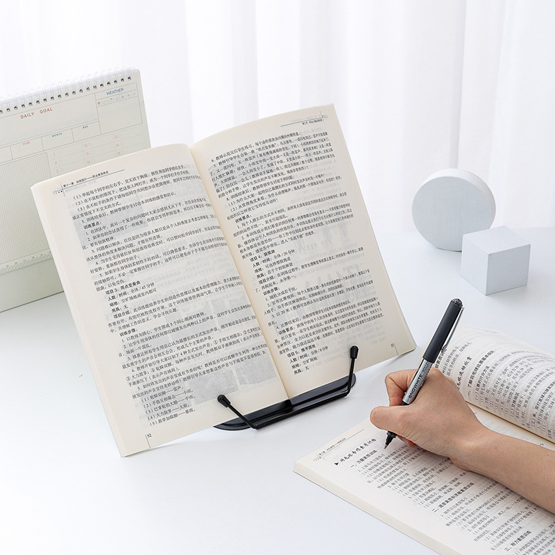 Soporte portátil para libros, descanso de lectura ajustable, soporte para libros de recetas, soporte para teléfono móvil para libros de cocina, soporte para tableta y libros de texto
