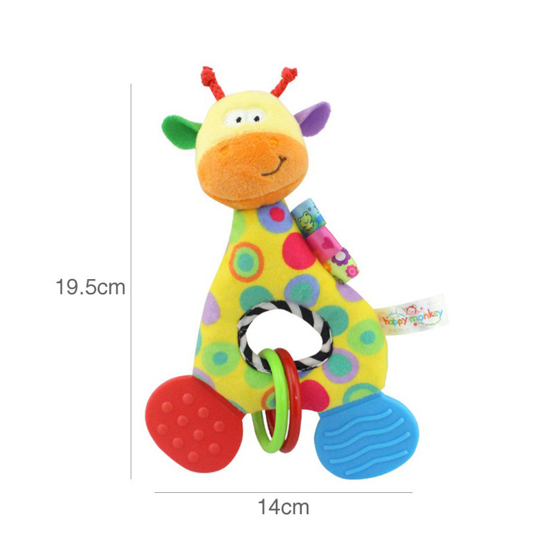 Weiche Tier hängende Handglocken Rasseln Plüsch Säugling Baby Entwicklung Griff sensorische Spielzeuge mit Beißring Babys pielzeug für Neugeborene Geschenke