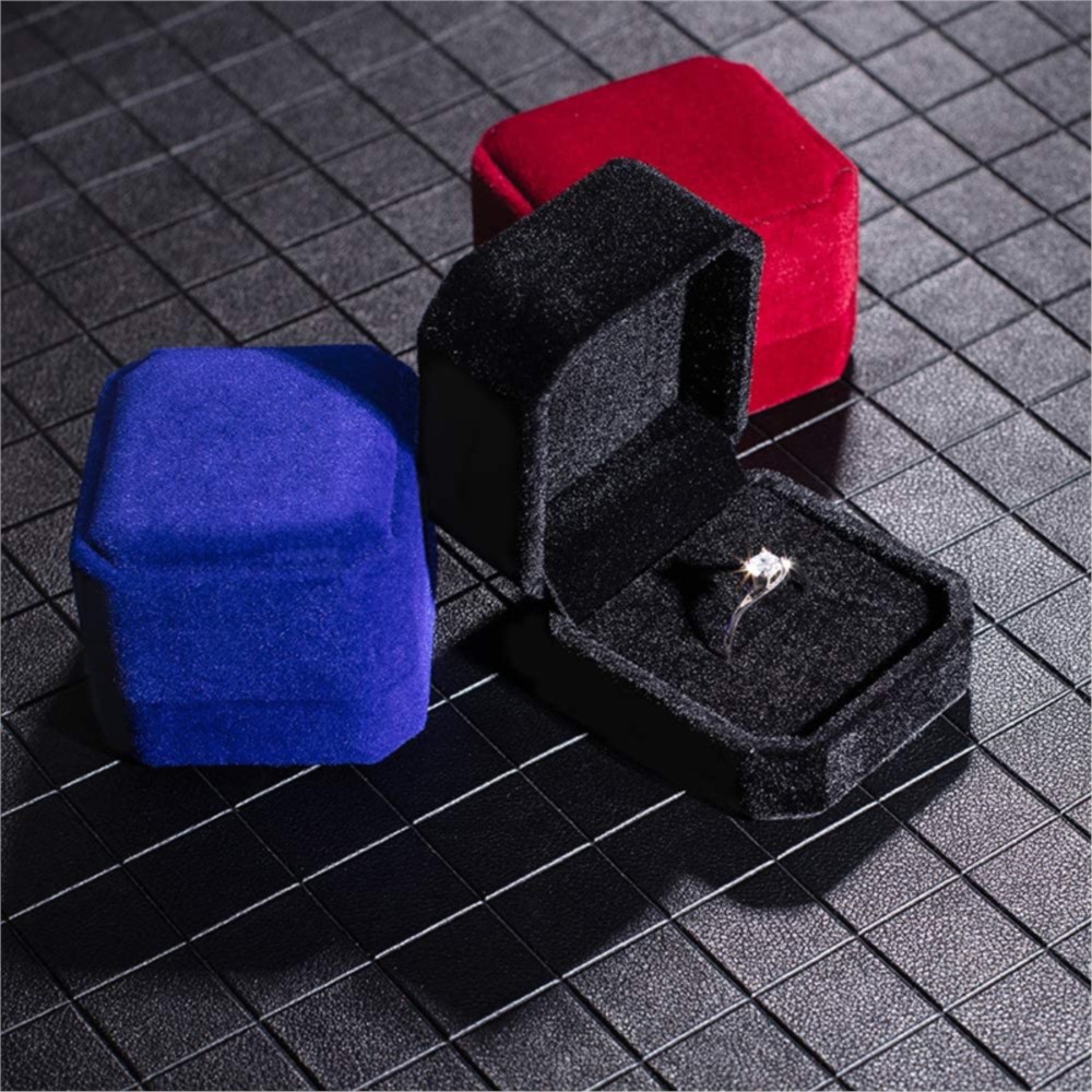 Platz Verlobung Samt Ohrring Ring Verpackung Box Schmuck Organizer Valentinstag Geschenk Fall Ring Display Lagerung Großhandel