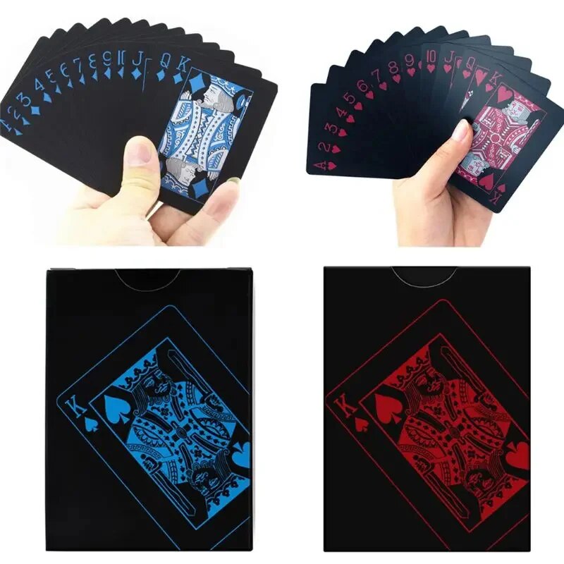 Hoge Kwaliteit 1 Set Zwart Folie Plated Poker Kaarten Waterdichte Speelkaart Limited Edition Collectie Magic Poker Creatief Cadeau