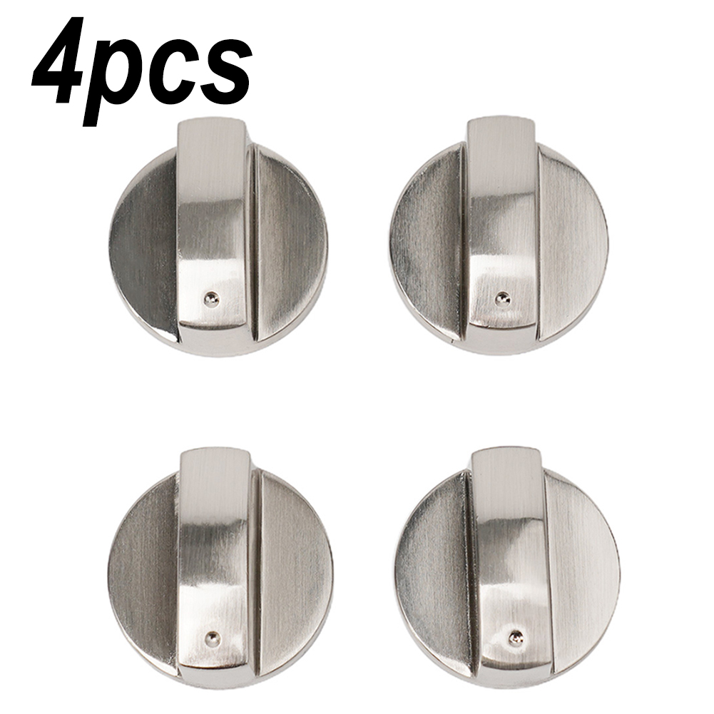 4 Uds perillas de estufa de Gas 6mm plata cocina moderna cocina eléctrica horno interruptor de Control de placa para herramientas de repuesto de Hardware para el hogar
