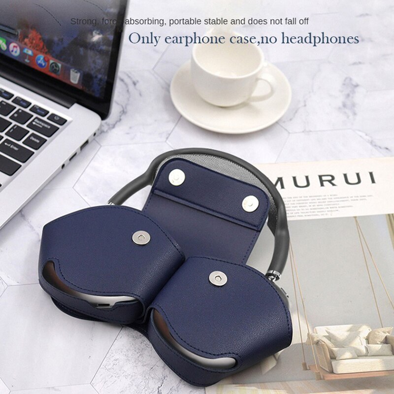 Für airpods max schutzhülle handheld blue tooth kopfhörer organizer leder kabellose kopfhörer hülle