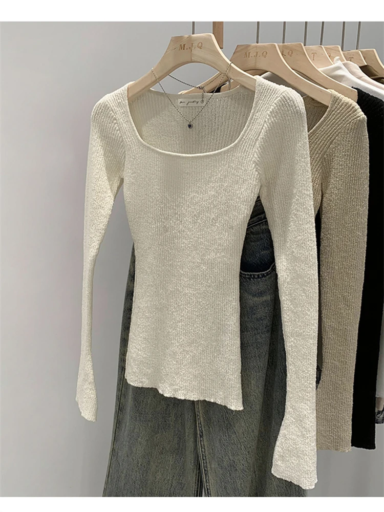 Suéter de mujer, suéteres de invierno para mujer, jersey Traf, tejido grande para mujer, prendas de vestir exteriores de punto holgadas de manga larga, ropa de mujer