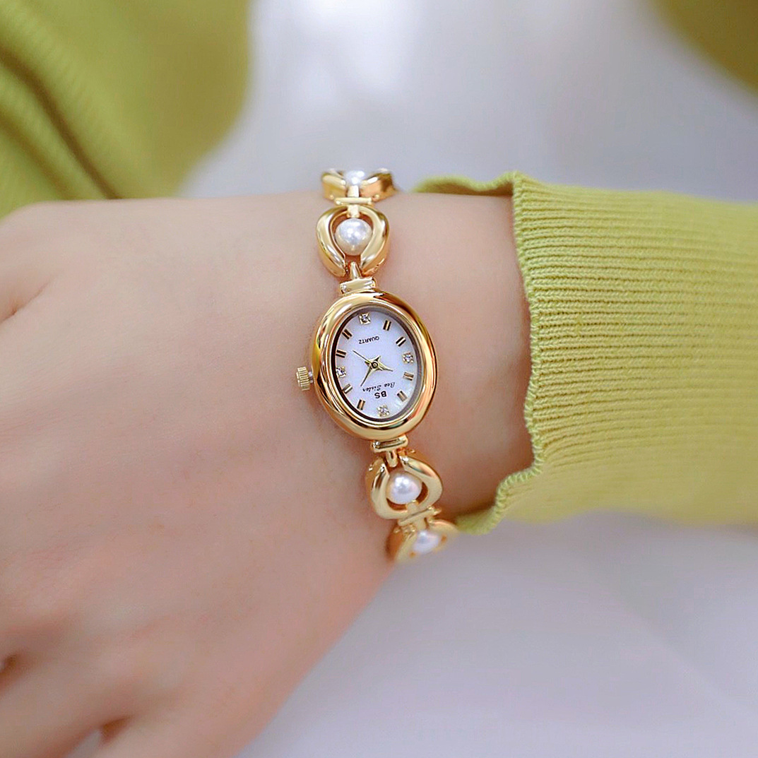 UTHAI Relógio Feminino Marca Estilo Japonês Luz Luxo Simples Pulseira de Pérolas Jóias À Prova D 'Água Moda Feminina Relógios Presente