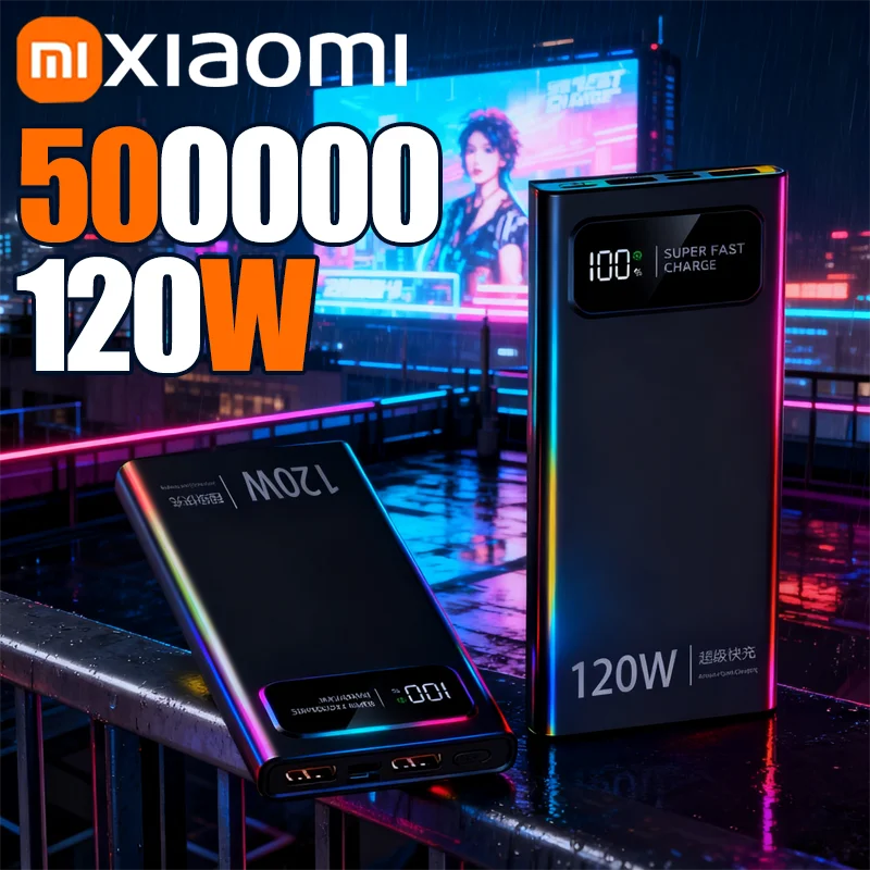 Супер быстрая зарядка аккумулятора Xiaomi 120 Вт 200000 Портативная внешняя батарея большой емкости мАч для мобильного питания для Iphone, новинка