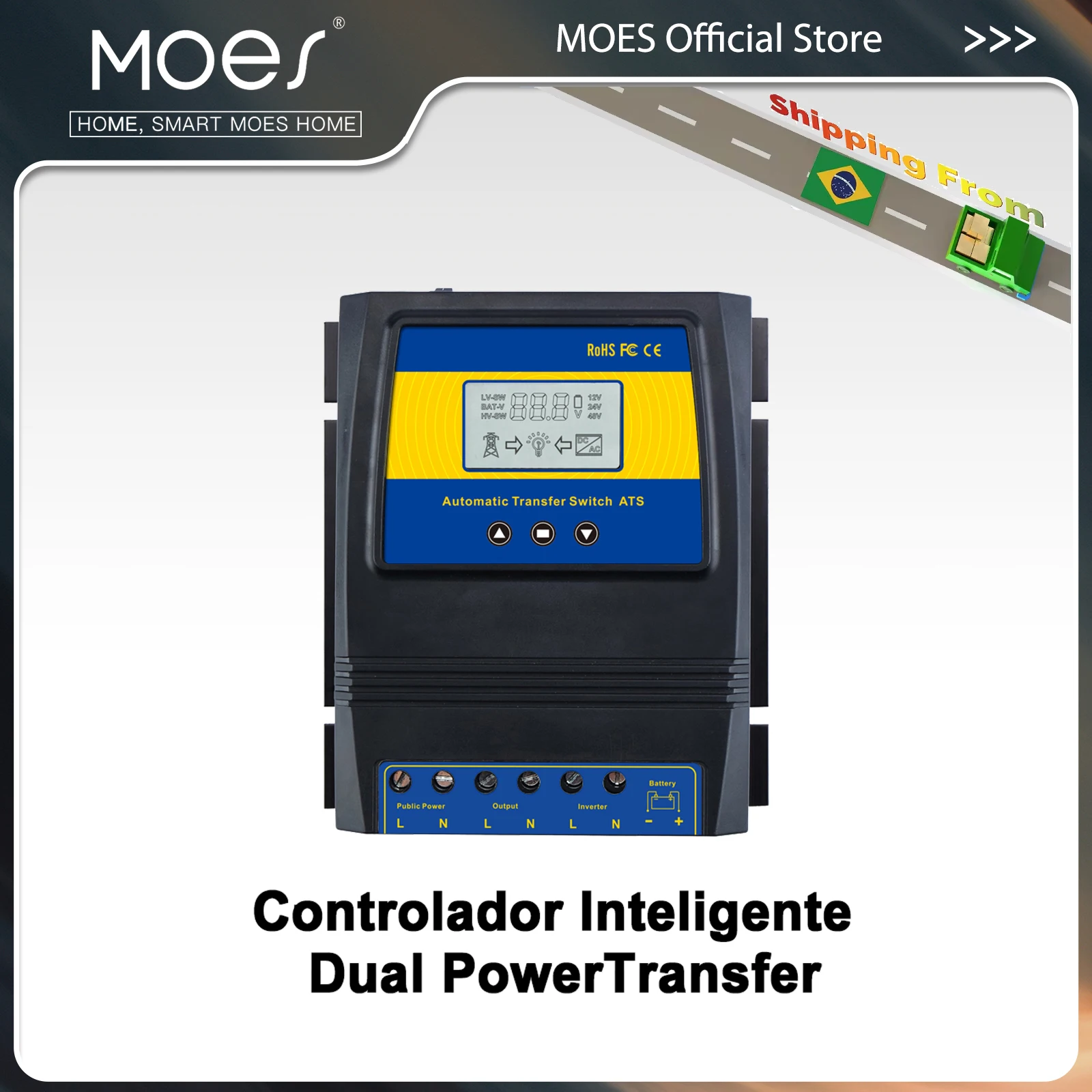 Interruptor de transferência de energia dupla ats automático controlador de carga solar para sistema de vento solar dc 12v 24v 48v ac 110v 220v liga/desliga grid