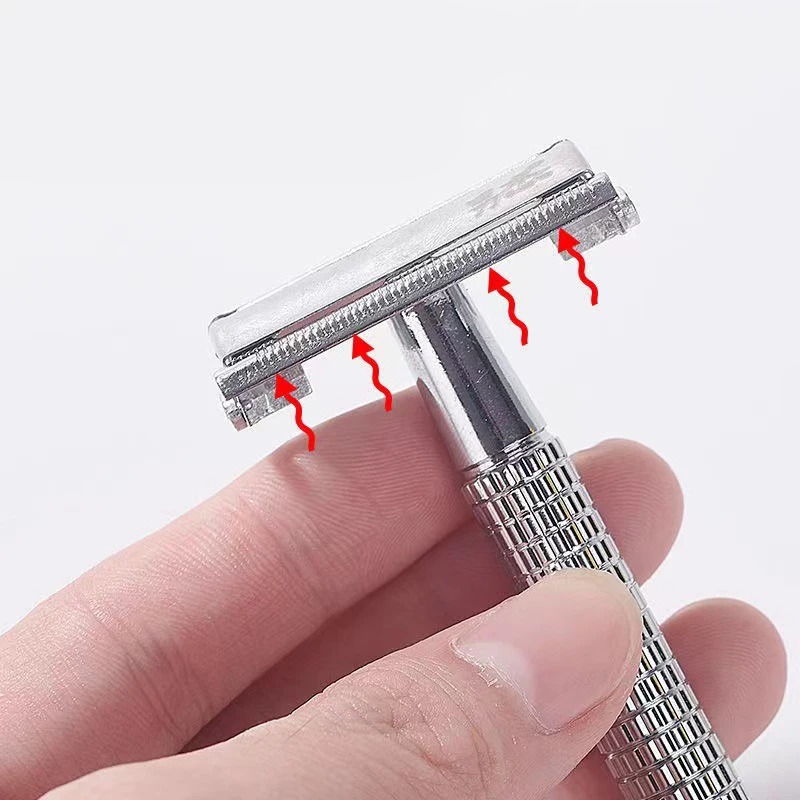Conjunto de barbeador de barba com borda dupla, barbeador clássico tradicional masculino, navalha de segurança para barbeiro, acessórios de estilo